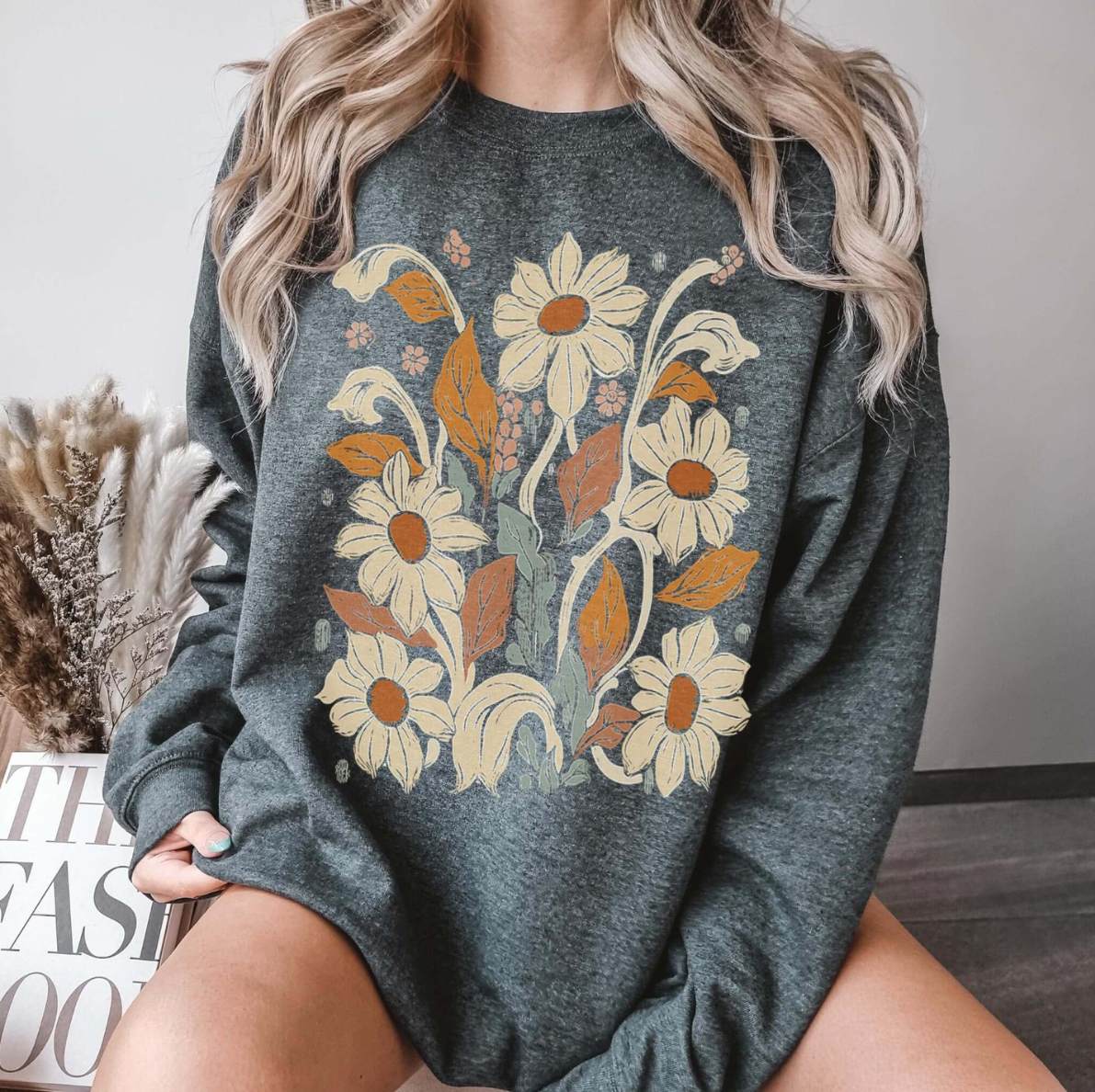 Deco Retro Wildflowers Sweatshirt